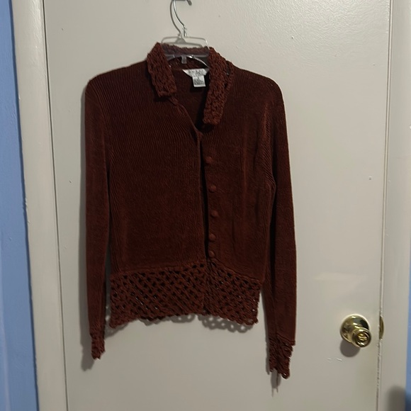 Outfit JPR Brown Button Up Knitted Bottom and Collered M Cardigan - Picture 1 of 10